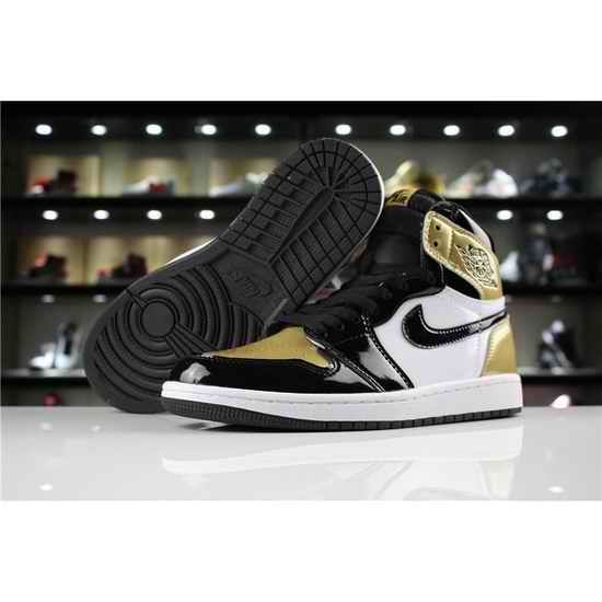 Air Jordan 1 Retro High OG Men Shoes Black Gold (1)